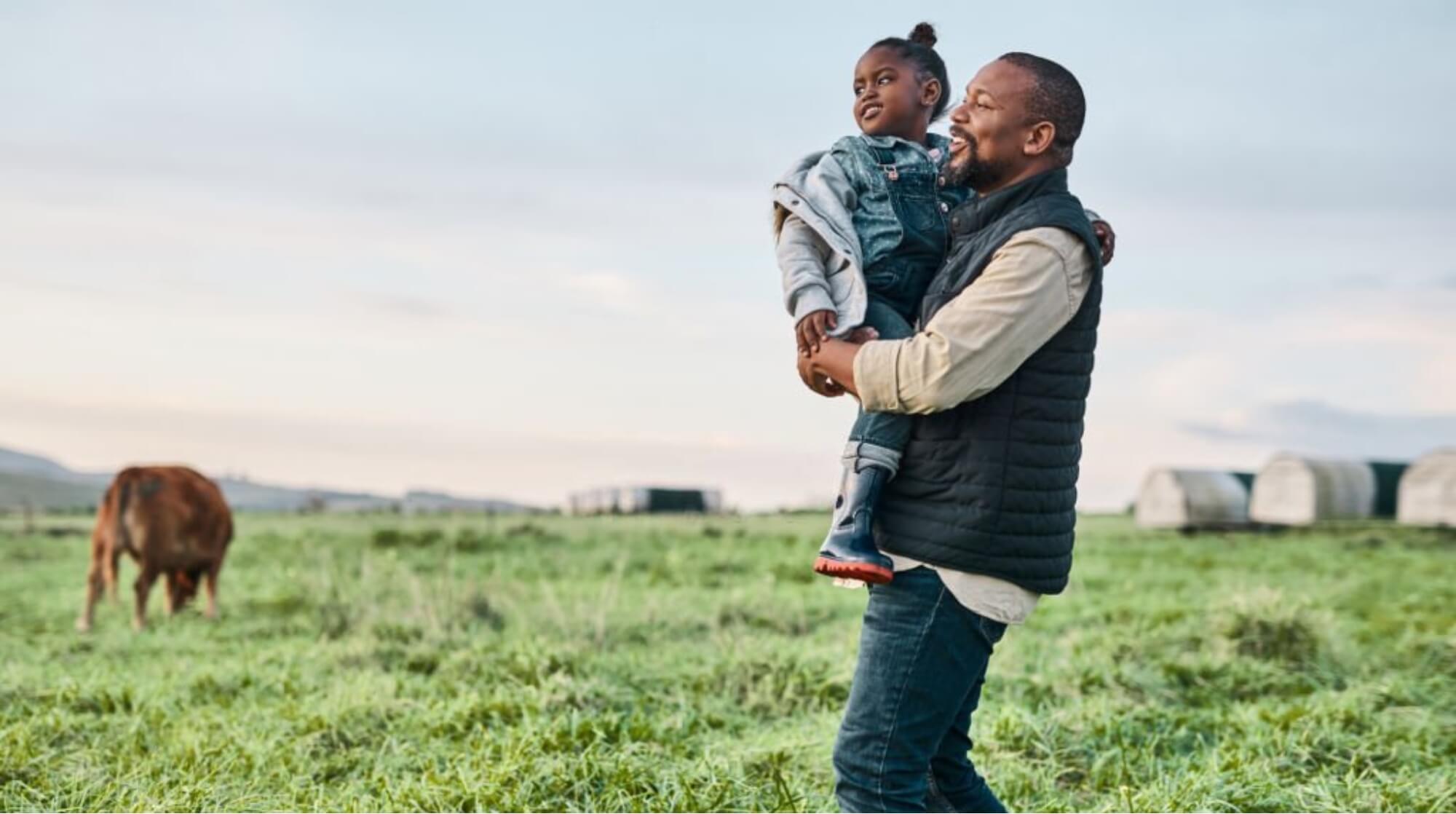 Farmer with child Farmer with child