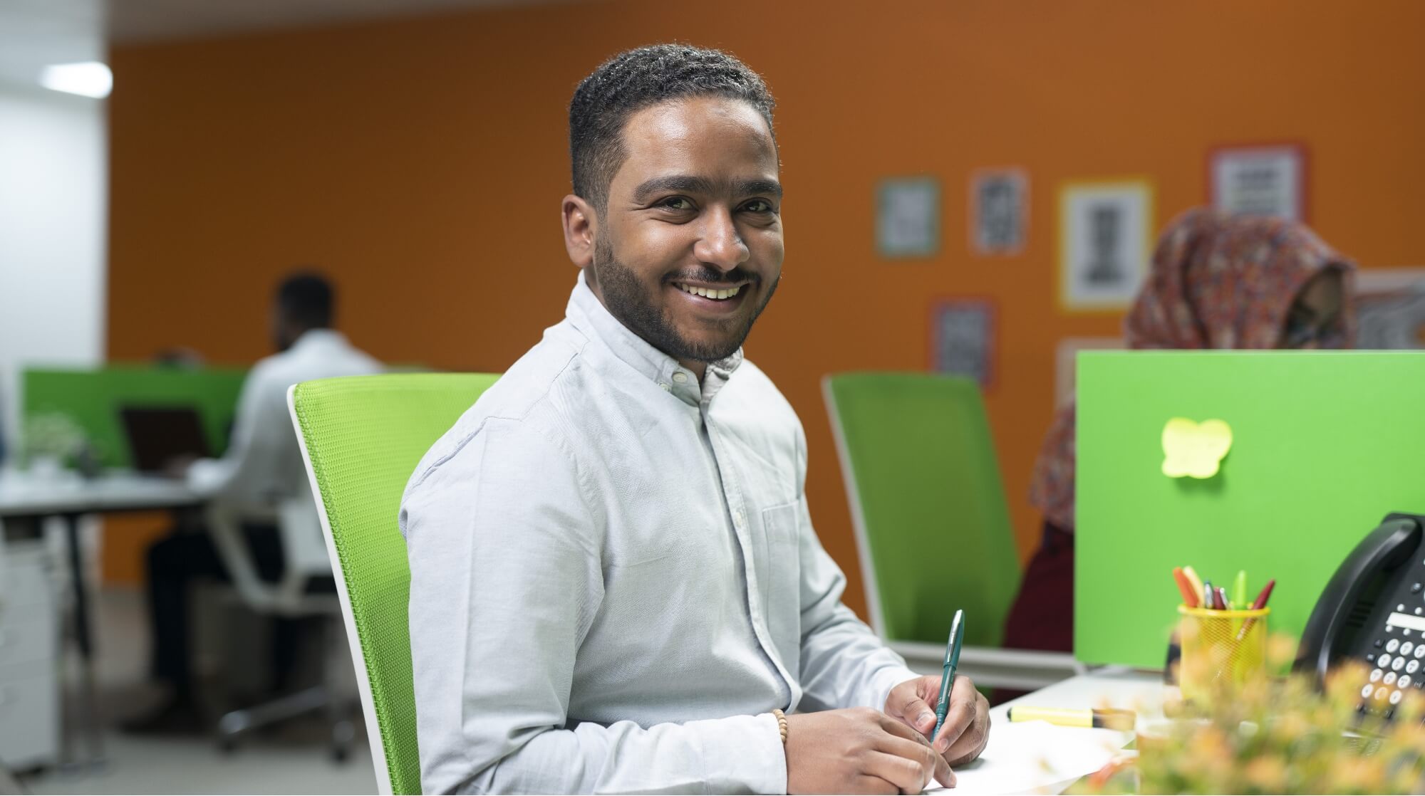 Morouj employee in office Morouj employee in office